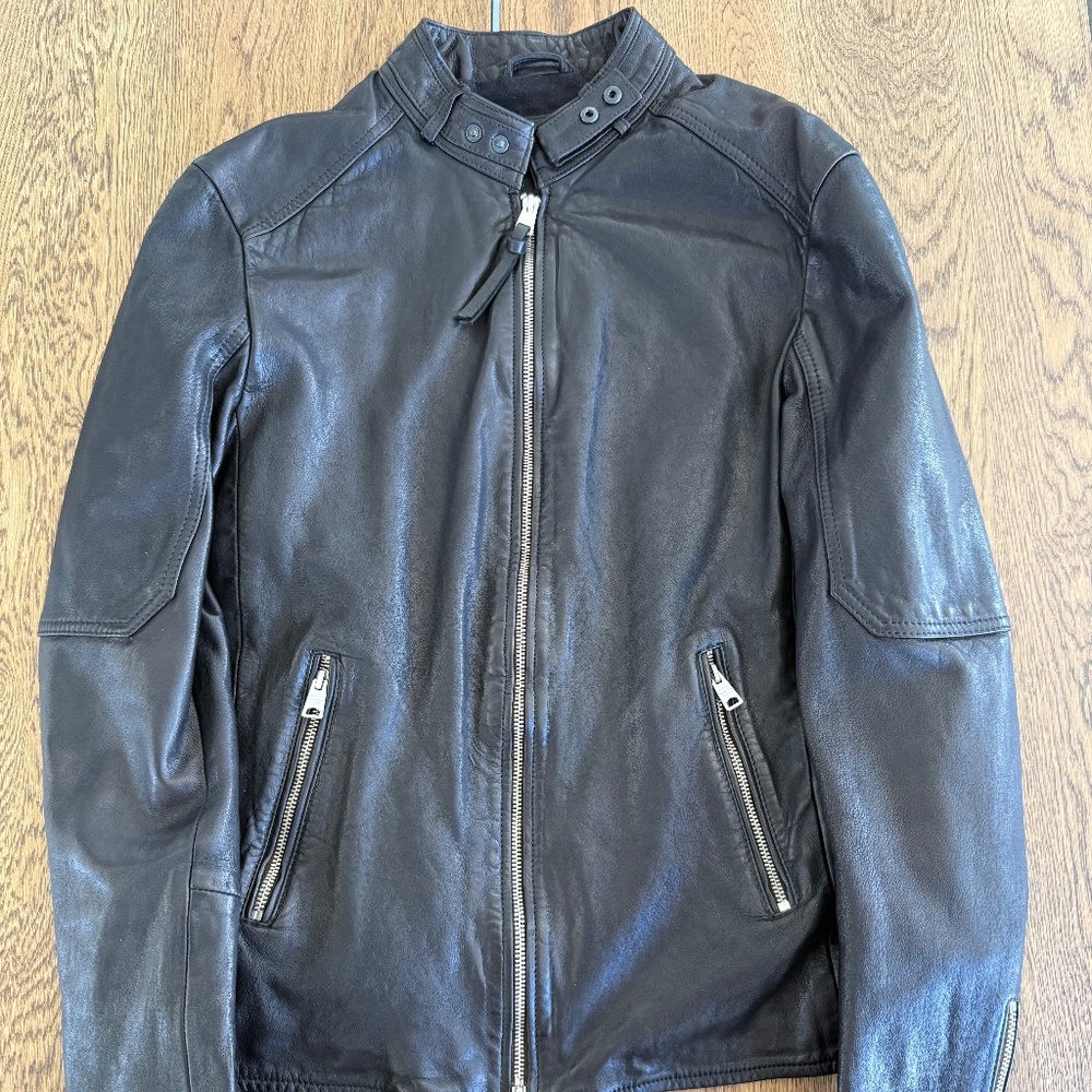AllSaints Cora Leather Jacket Black L
